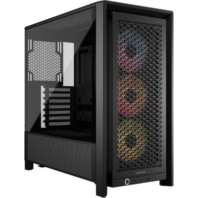 Corsair PC Case, Frame 4000D RS ARGB Modular, Black, Mid-Tower