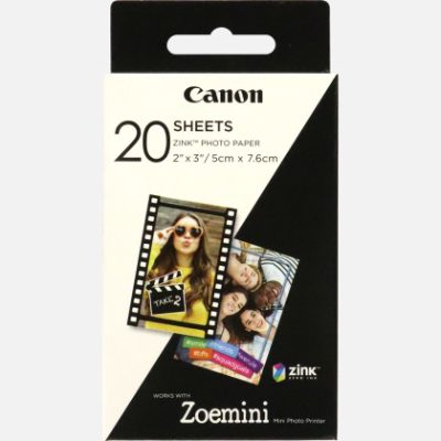 20 sheets, ZP-2030, Photo Paper, White, 5 x 7.6 cm