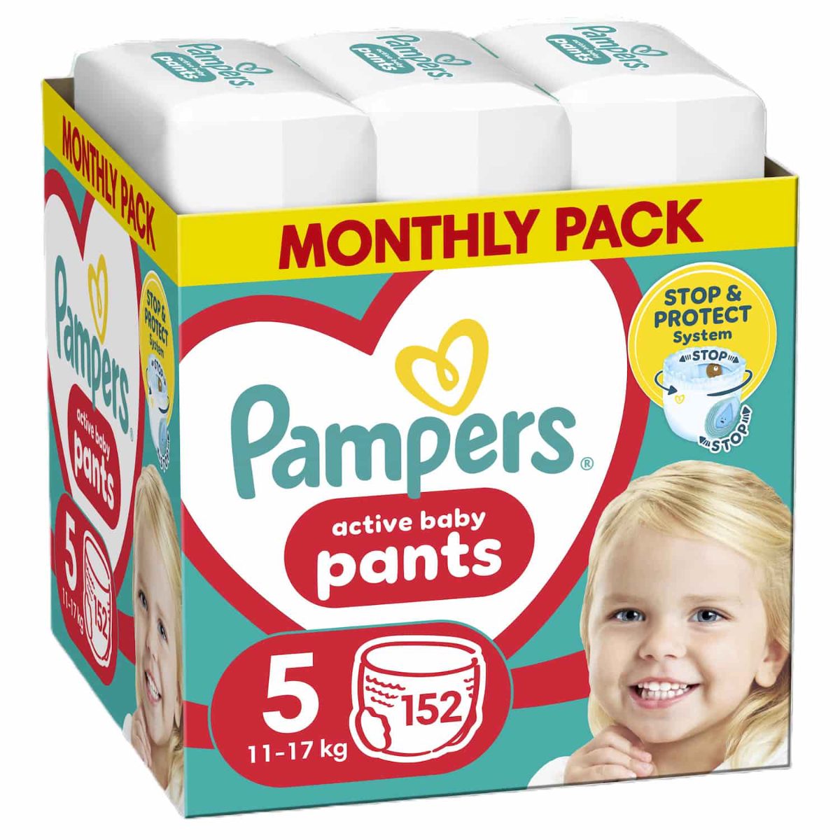 Pampers Pants autiņbiksītes, 5. izmērs, 12kg-17kg, 152 gab.