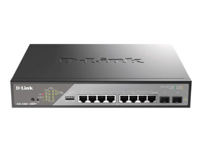 D-Link DSS-200G-10MPP/E 8-Port 10/100/1000 PoE Gigabit Ethernet Surveillance Switch, D-Link