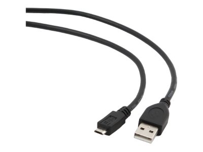 USB 2.0, Black, * Male A plug to male Micro-B plug USB 2.0 cable* Gold-plated contacts for reliable high-speed data transfer* Moulded connectors, USB-A to micro-USB