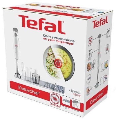 TEFAL Rokas blenderis Tefal Easychef 3in1, 450W, balts/nerūsējošais tērauds