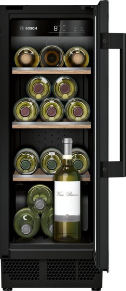 Wine Cooler, KUW20VHF0 Series 6,, Energy efficiency class F, Built-in, Bottles capacity 21, Black