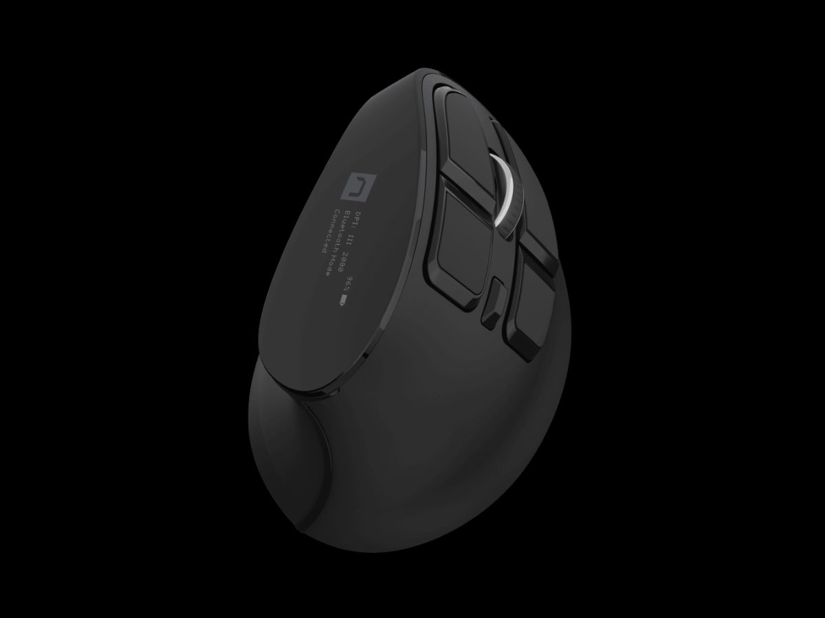 Vertical Mouse, Euphonie Pro, Wireless, Bluetooth, 2.4GHz, Black