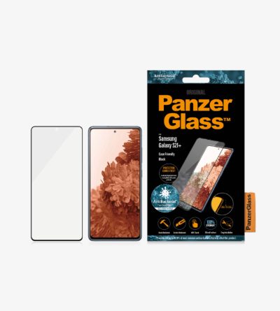 Samsung, Galaxy S21+ Series, Antibacterial glass, Black, Case Friendly, Antifingerprint screen protector