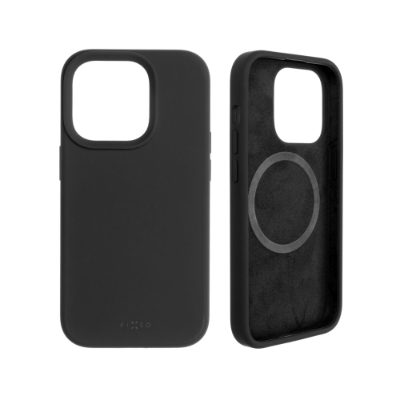 MagFlow with MagSafe support, Back cover, Apple, iPhone 14 Pro, Liquid silicon, Black