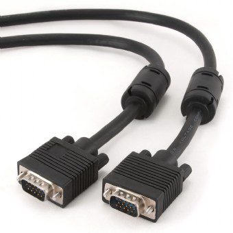 Gembird CC-PPVGA-10M-B Premium VGA HD15M/HD15M dual-shielded w/2*ferrite core 10M, Cablexpert