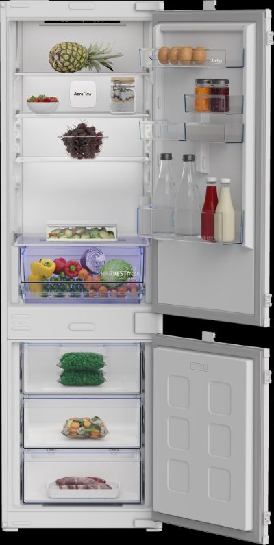 BEKO Refrigerator, B3BCNA294HS, Energy efficiency class E, Built-in, Combi, Height 177.5 cm, No Frost system, Fridge net capacity 194 L, Freezer net capacity 76 L, Display, 37 dB, White