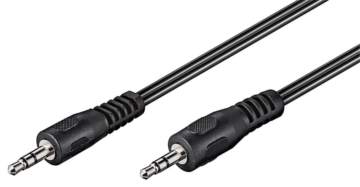 AUX audio connector cable, 50449, 3.5 mm male (3-pin, stereo)