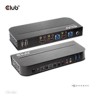 VIDEO SWITCH KVM HDMI 2PORT/CSV-1382 CLUB3D