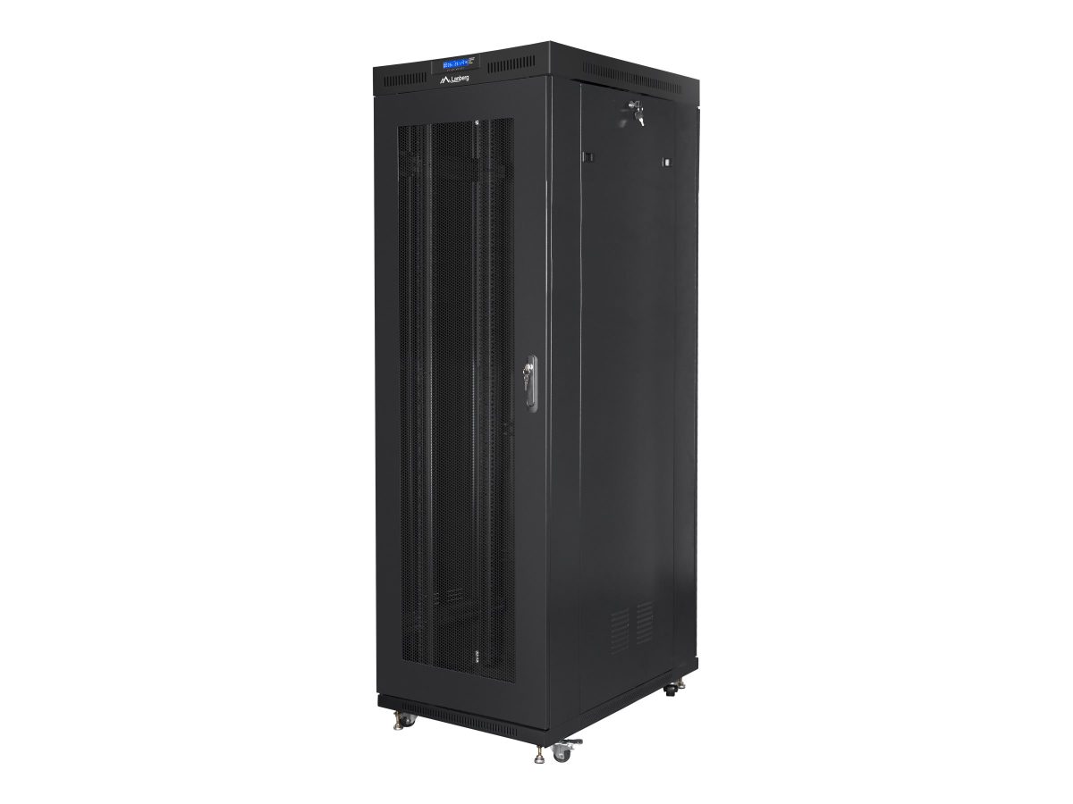 Rack cabinet 19" free-standing 37U/800x1000 (flat pack) with glass door lCD V2, FF01-8037-23BL, Black