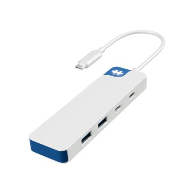 Hyper HyperDrive Flex 4 Port USB-C Combo Hub, White/Blue, HD5200BUGL