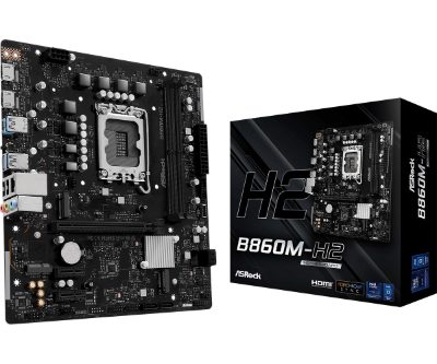 Mainboard, ASROCK, Intel B860 Express, LGA1851, Micro-ATX, Memory DDR5, Memory slots 2, B860M-H2