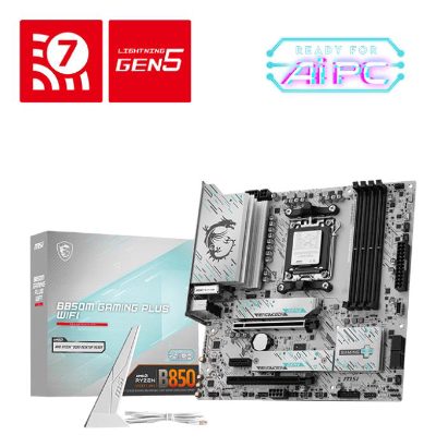 MSI B850M GAMING PLUS WIFI, Processor family AMD, Processor socket AM5, DDR5, Supported hard disk drive interfaces SATA, M.2, Number of SATA connectors 4