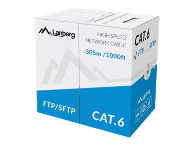 LAN Cable Cat.6 FTP, Solid CU Grey CPR + Fluke Passed, LCF6-11CU-0305-S, 305 m, Gray