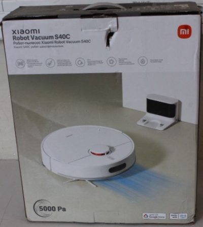 Xiaomi Robot Vacuum S40C EU, Xiaomi Robot Vacuum S40C EU, Wet&Dry, 2600 mAh, Dust capacity 0.52 L, 5000 Pa, White