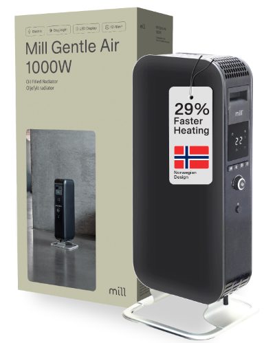 Heater, AB-H1000DN, Oil Filled Radiator, 1000 W, Number of power levels 3, Suitable for rooms up to 12-16 m², Black
