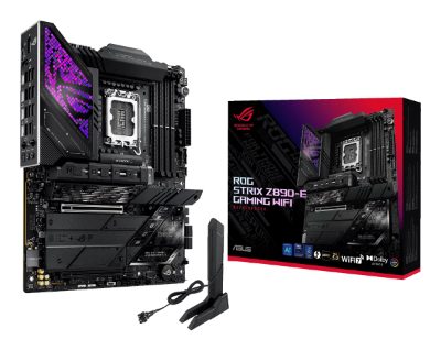 Mainboard, ASUS, Intel Z890, LGA1851, ATX, Memory DDR5, Memory slots 4, 1xPCI-Express 4.0 16x, 1xPCI-Express 5.0 16x, 7xM.2, 1xHDMI, 1xDisplayPort, 1xAudio-In, 1xAudio-Out, 3xUSB 3.0, 7xUSB 3.1, 2xUSB-C, 2xUSB-C w/Thunderbolt, 1xOptical S/PDIF, 1xRJ45, ROGSTRIXZ890-EGAMWIFI