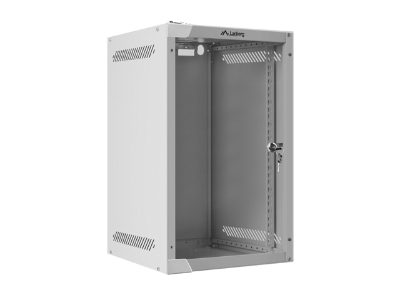 Lanberg Rack cabinet 10" wall-mount 9U/280x310 (flat pack) with glass door, WF10-2309-10S, Gray