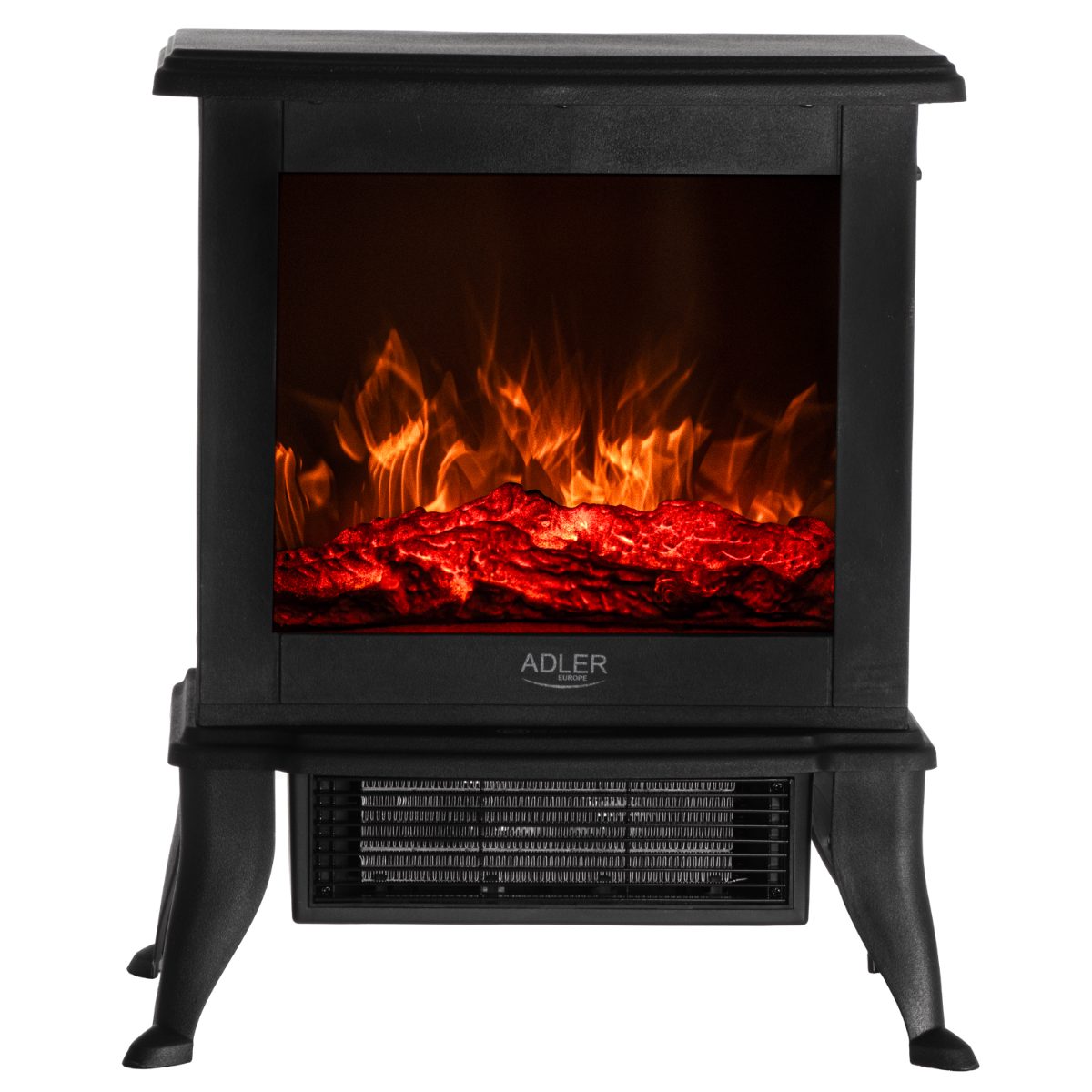 Adler Electric Fireplace, AD 7754, Ceramic, 1800 W, Number of power levels 2, Black