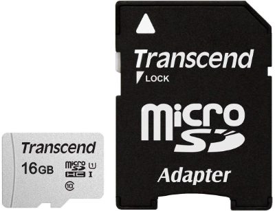 MEMORY MICRO SDHC 16GB W/ADAP/C10 TS16GUSD300S-A TRANSCEND