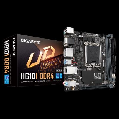 H610I DDR4 1.0 M/B, Processor family Intel, Processor socket  LGA1700, DDR4 DIMM, Memory slots 2, Supported hard disk drive interfaces 	SATA, M.2, Number of SATA connectors 4, Chipset Intel H610 Express, Mini-ITX