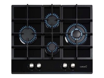 Hob, LCI 6031 B, Gas on glass, Number of burners/cooking zones 4, Rotary knobs, Black