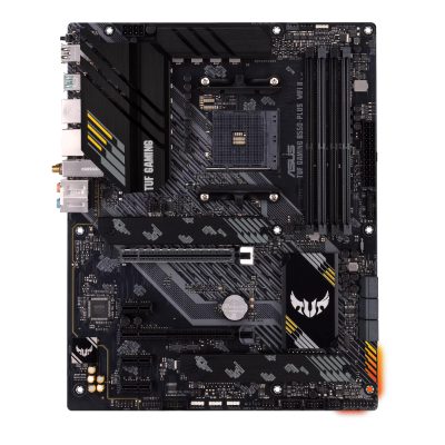 TUF GAMING B550-PLUS WIFI II, Processor family AMD, Processor socket AM4, DDR4 DIMM, Memory slots 4, Supported hard disk drive interfaces 	SATA, M.2, Number of SATA connectors 6, Chipset AMD B550, 30.5cm x 24.4cm