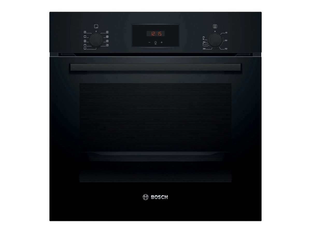 Oven, HBF134EB2, Bosch, 66 L, A, Electric, Hydrolytic, Electronic, Height 59.5 cm, Width 59.4 cm, Black