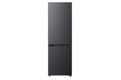 LG Refrigerator, GBBSJ10EEP, Energy efficiency class E, Free standing, Combi, Height 186 cm, No Frost system, Fridge net capacity 220 L, Freezer net capacity 113 L, Display, 35 dB, Essence Matte Black