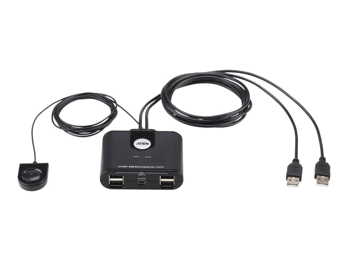 Aten 2-Port USB 2.0 Peripheral Sharing Device, Aten, USB 2.0, 2 x 4 USB 2.0 Peripheral Sharing Switch