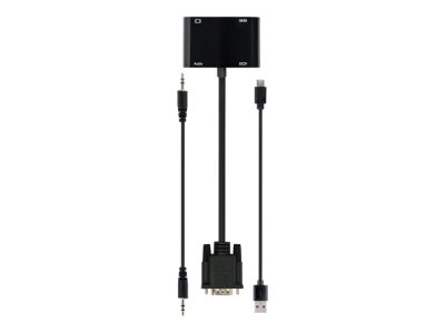 Gembird A-VGA-HDMI-02 VGA to HDMI + VGA adapter cable, 0.15 m, black, Cablexpert