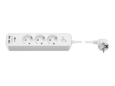 41264 3-Way Power Strip with Switch and USB, Sockets quantity 3