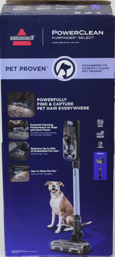 Bissell Stick Vacuum, PowerClean FurFinder Select, Cordless operating, 200 W, 25.2 V, Operating time (max) 40 min, Black/Titanium/Lake Blue, Warranty 24 month(s), Battery warranty 24 month(s), DEMO