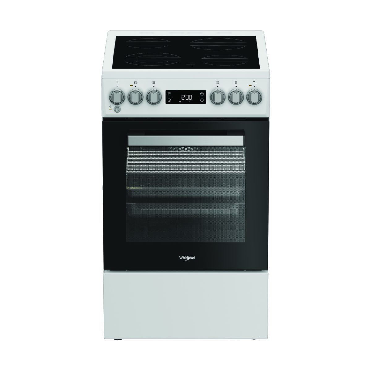 Whirlpool Cooker, Whirlpool, Hob type Vitroceramic, Oven type Electric, White, Width 50 cm, Depth 60 cm, 60 L