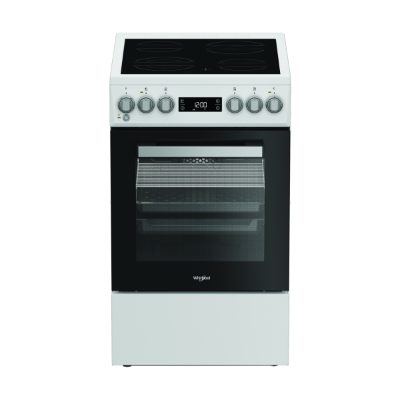 Whirlpool Cooker, Whirlpool, Hob type Vitroceramic, Oven type Electric, White, Width 50 cm, Depth 60 cm, 60 L