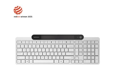 Lenovo 800 Self-Charging Bluetooth Keyboard-US English, Keyboard, Bluetooth, US English, White