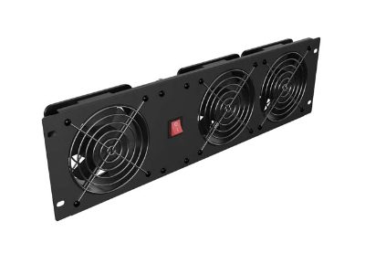 Lanberg Vertical Ventilation Panel 19" 3U for Rack three Fans 230V, AK-1506-B, Black