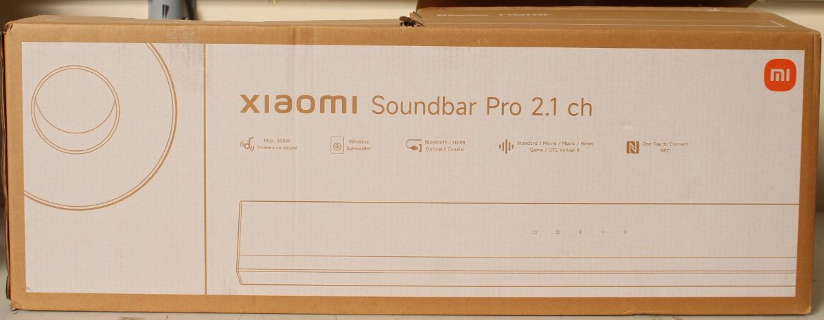 Xiaomi Soundbar Pro 2.1 ch, Xiaomi Soundbar Pro 2.1 ch, Warranty 24 month(s), 300 W, Bluetooth, Wireless connection, Black, DAMAGED PACKAGING, MISSING INNER PACKAGING. SCRATCHED AND DIRTY