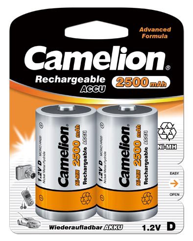 D/HR20, 2500 mAh, Rechargeable Batteries Ni-MH, 2 pc(s)