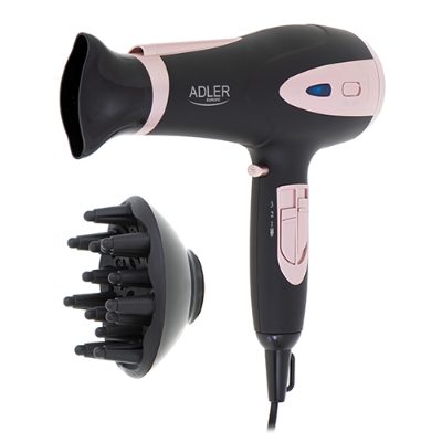 Hair Dryer, AD 2248b ION, 2200 W, Number of temperature settings 3, Ionic function, Diffuser nozzle, Black/Pink