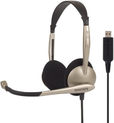Headphones, CS100USB, Wired, On-Ear, Microphone, Gold, Noise canceling