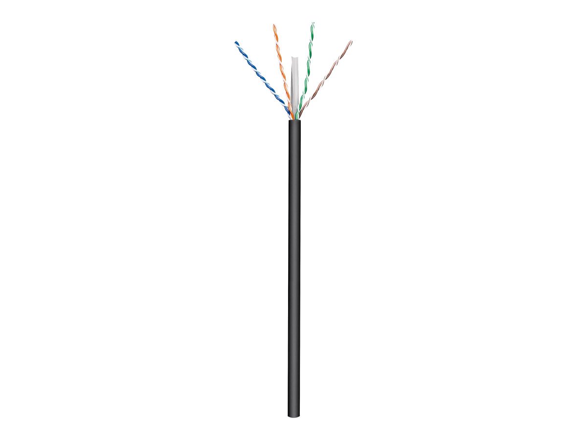 Goobay Outdoor Network Cable, CAT 6 U/UTP, AWG 24/1, Cable length: 100 m, Black