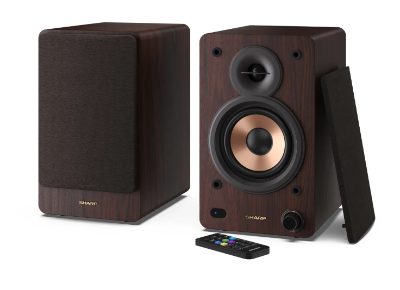 Sharp CP-SS30 Bookshelf Speakers, Brown, Sharp, Speakers, CP-SS30(BR) Bookshelf, 60 W, Bluetooth, Wireless connection, Brown