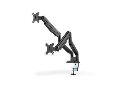 Desk Mount, Universal Dual Monitor Mount with Gas Spring and Clamp Mount, Swivel, height adjustment, rotate, Black