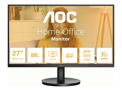 27B3CA2, 27 ", IPS, FHD, 16:9, 100 Hz, 1 ms, 1920 x 1080 pixels, 250 cd/m², HDMI ports quantity 1, Black