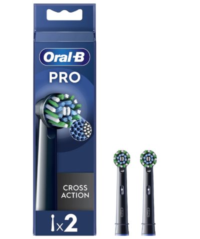Replaceable toothbrush heads, EB50BRX-4 Cross Action, Heads, For adults, Number of brush heads included 4, Black