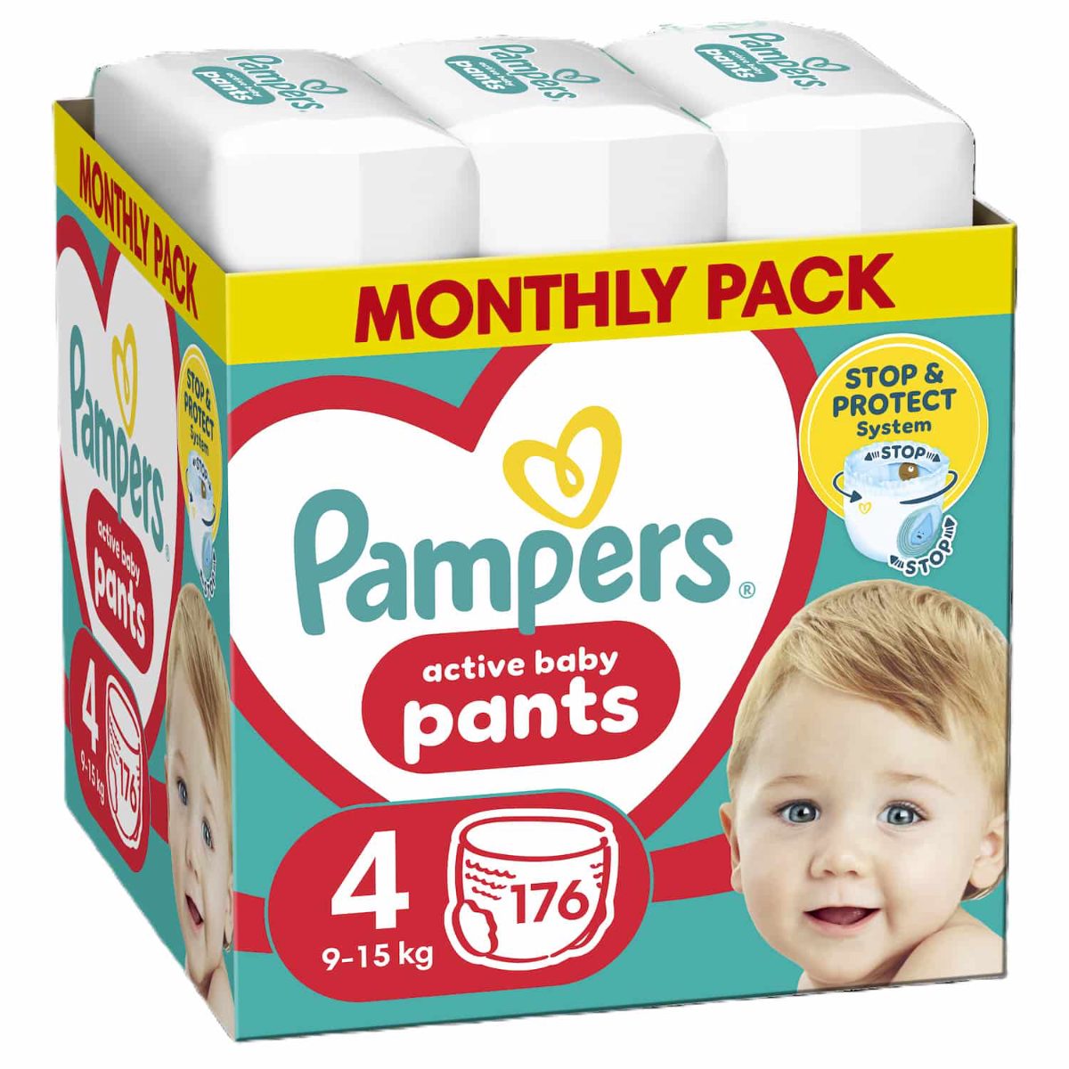 Pampers Pants autiņbiksītes, 4. izmērs, 9kg-15kg, 176 gab.
