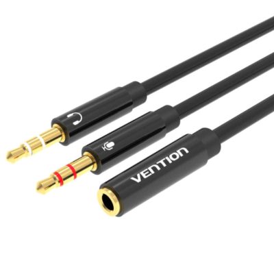 CABLE AUDIO 2X3.5MM TO 3.5MM/0.3M BBTBY VENTION