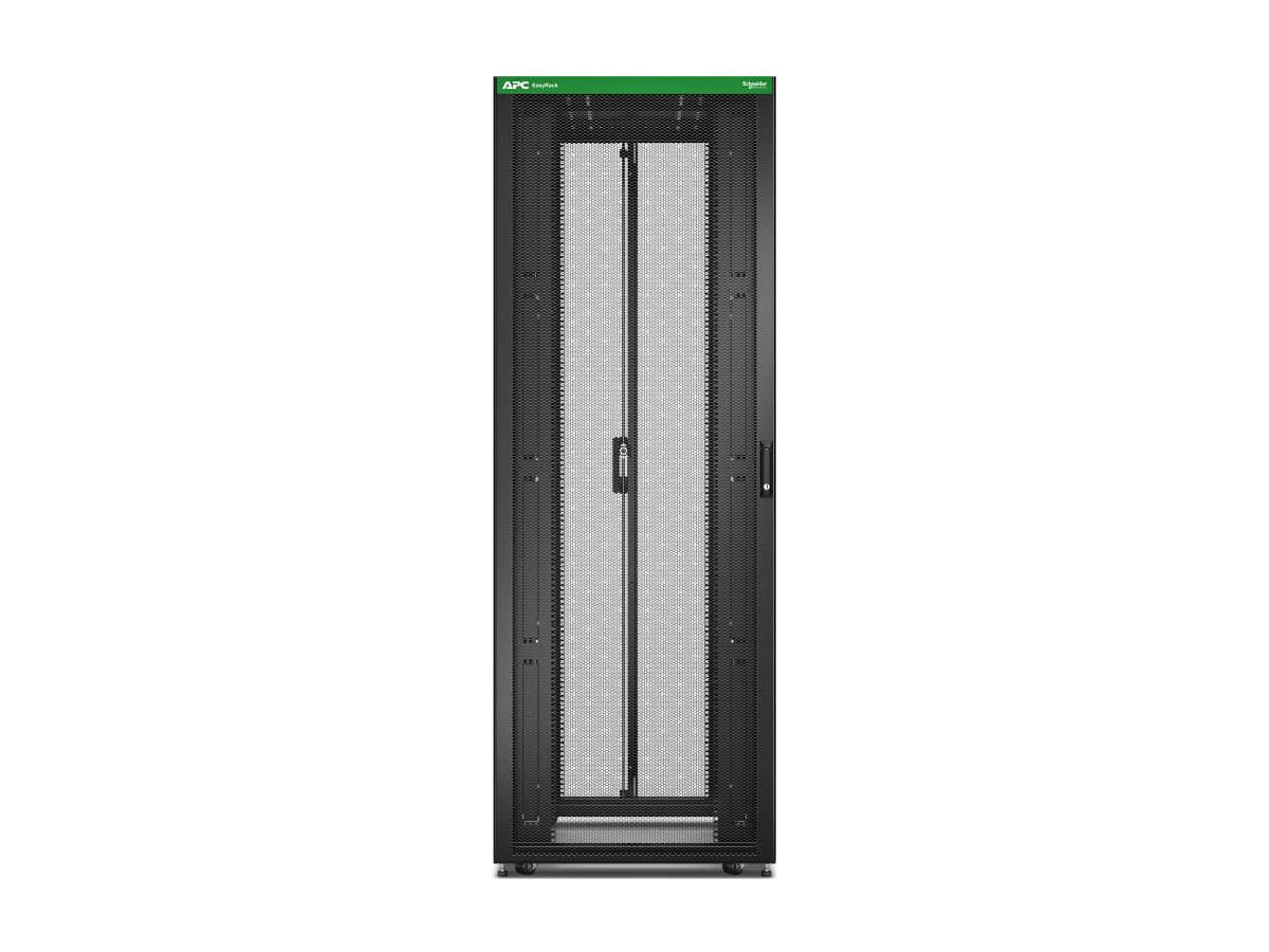 APC Easy Rack 800mm/48U/1200mm , with Roof, castors, feet and 4 Brackets, No Side panels, black, Schneider Electric